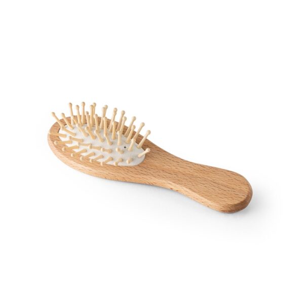 DERN. Dřevěný kartáč na vlasy s bambusovými zuby - Přírodní