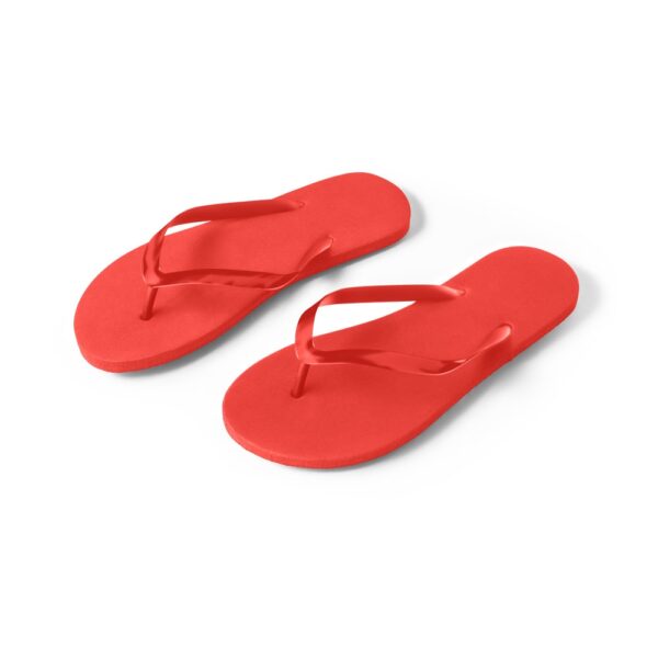 MAUPITI S / M. Pohodlné pantofle s PE podrážkou a PVC páskem - Červená