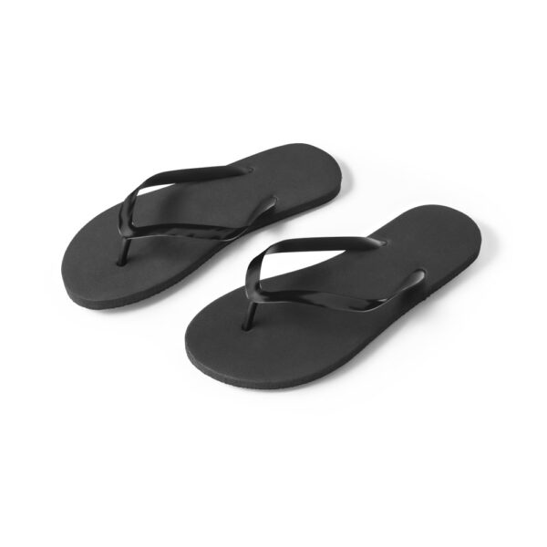 MAUPITI L / XL. Pohodlné pantofle s podrážkou z PE a páskem z PVC - Černá