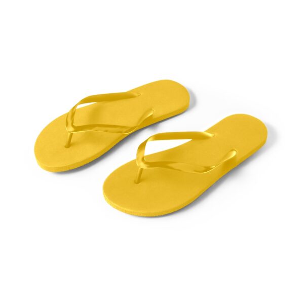 MAUPITI L / XL. Pohodlné pantofle s podrážkou z PE a páskem z PVC - Žlutá