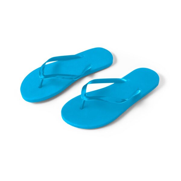 MAUPITI L / XL. Pohodlné pantofle s podrážkou z PE a páskem z PVC - Světle modrá