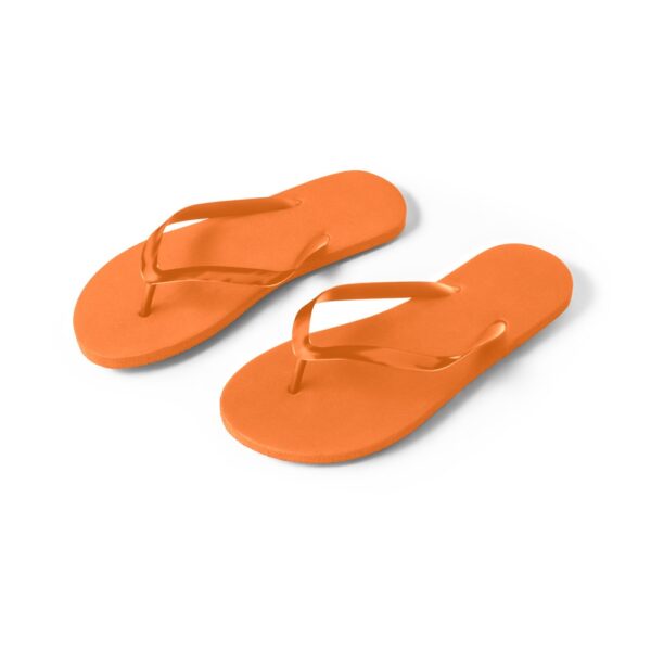 MAUPITI L / XL. Pohodlné pantofle s podrážkou z PE a páskem z PVC - Oranžová
