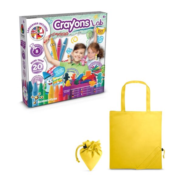 Crayon Factory Kit II. Vzdělávací hra dodáváno se skládací dárkovou taškou 190T - Žlutá