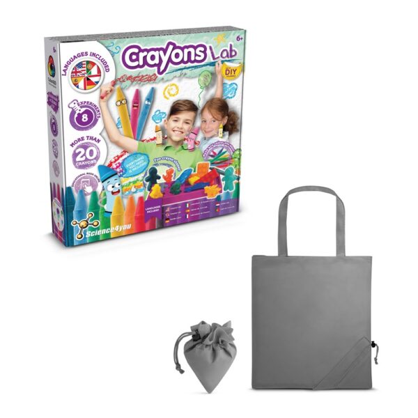 Crayon Factory Kit II. Vzdělávací hra dodáváno se skládací dárkovou taškou 190T - Šedá