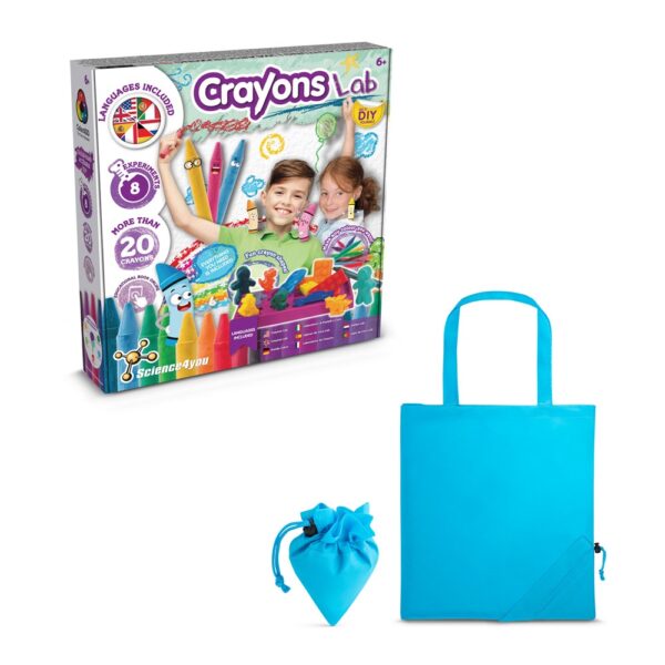 Crayon Factory Kit II. Vzdělávací hra dodáváno se skládací dárkovou taškou 190T - Světle modrá