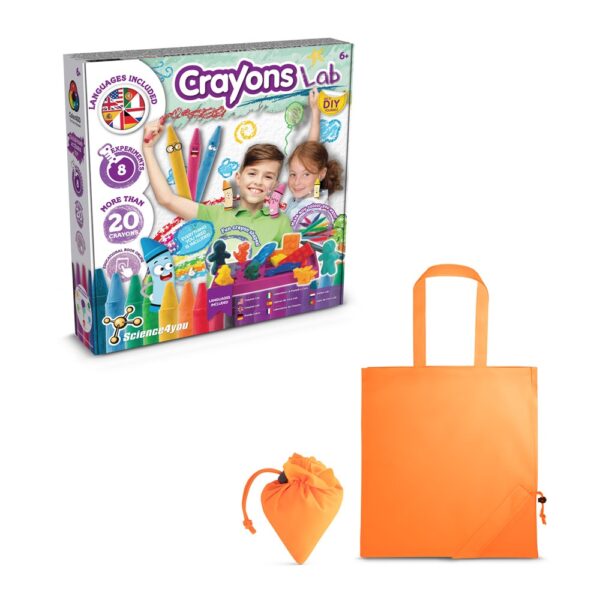 Crayon Factory Kit II. Vzdělávací hra dodáváno se skládací dárkovou taškou 190T - Oranžová