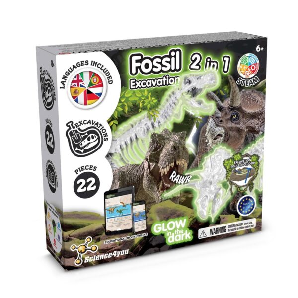 2 in 1 Fossil Excavation Kit I. Vzdělávací hra pro děti - Vícebarevná