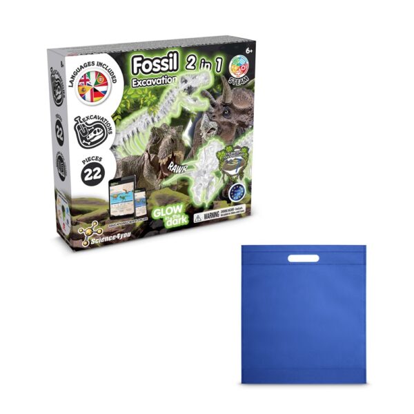 2 in 1 Fossil Excavation Kit IV. Vzdělávací hra dodáváno s dárkovým sáčkem z netkané textilie (80 g/m²) - Královská modrá