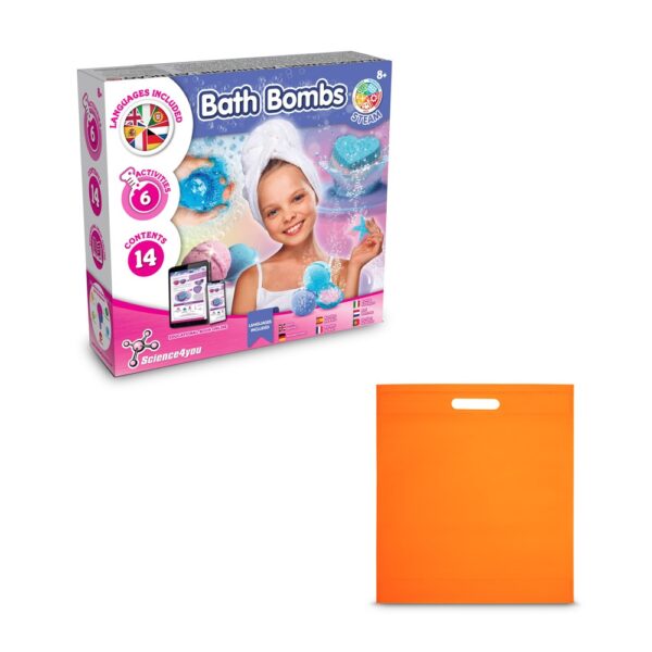 Bath Bombs Kit IV. Vzdělávací hra dodáváno s dárkovým sáčkem z netkané textilie (80 g/m²) - Oranžová